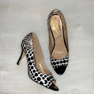 J.Renee Black and White Polka Dot Heels